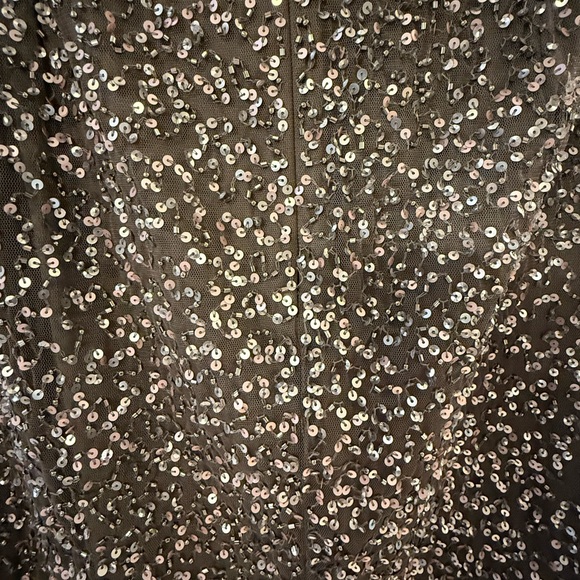 Adrianna Papell Brown Gold Sequin Sheath Dress - Picture 9 of 12